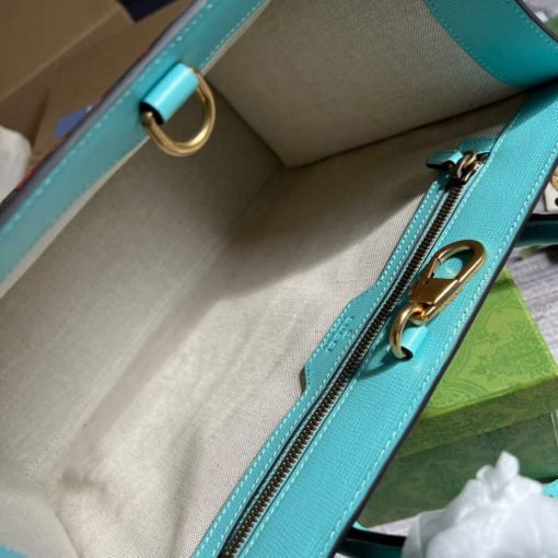 Gucci GG Small Tote Bag Blue Orange - Image 8