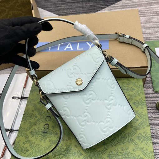 Gucci GG Super Mini Bucket Bag Pale Green - Image 4