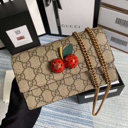 Gucci GG Supreme Mini Bag With Cherries Red