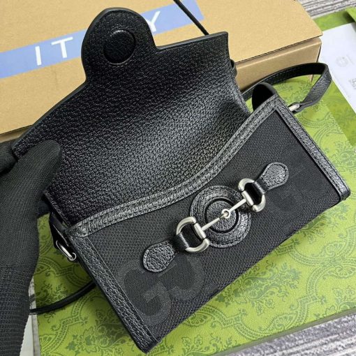 Gucci Horsebit 1955 Jumbo GG Mini Bag Black Big G - Image 8