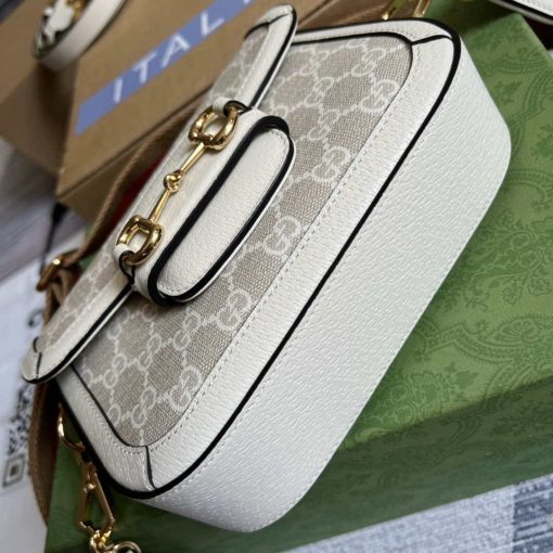 Gucci Horsebit 1955 Mini Bag Beige Leather - Image 6