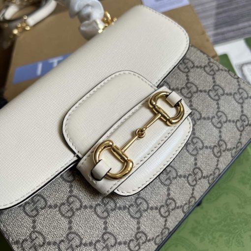 Gucci Horsebit 1955 Mini Bag Beige White - Image 5