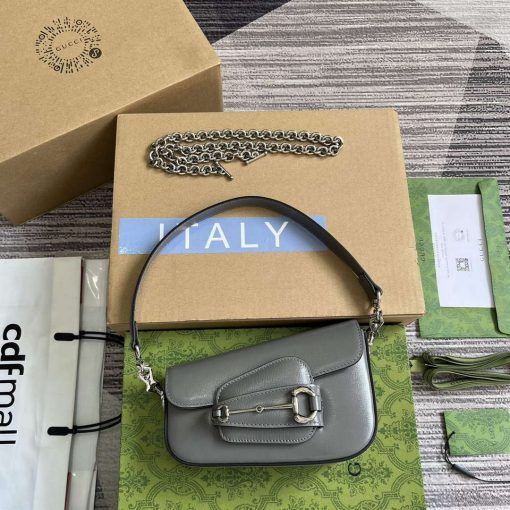 Gucci Horsebit 1955 Mini Shoulder Bag Grey