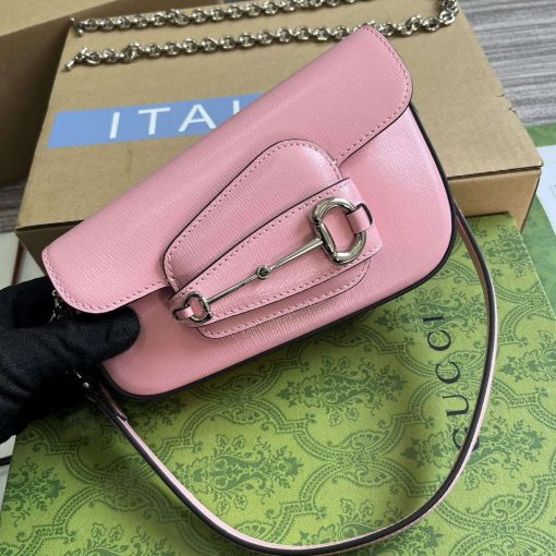 Gucci Horsebit 1955 Mini Shoulder Bag Pink - Image 4