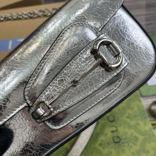 Gucci Horsebit 1955 Mini Shoulder Bag Silver - Image 5