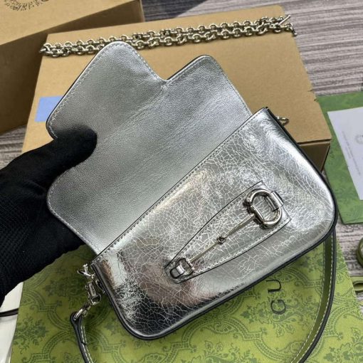 Gucci Horsebit 1955 Mini Shoulder Bag Silver - Image 7