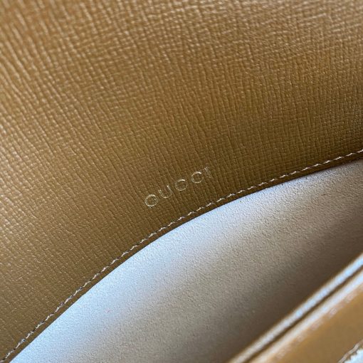 Gucci Horsebit 1955 Shoulder Bag Beige With Brown Leather - Image 9