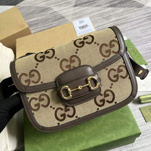 Gucci Horsebit 1955 Shoulder Bag Brown With Brown Leather