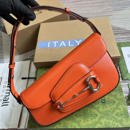 Gucci Horsebit 1955 Shoulder Bag Orange - Image 4