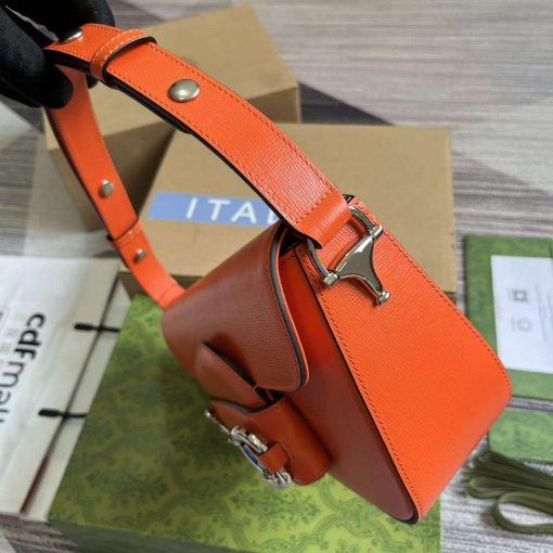 Gucci Horsebit 1955 Shoulder Bag Orange - Image 7