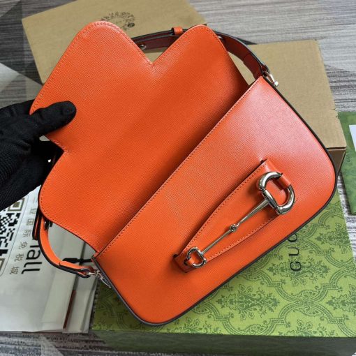 Gucci Horsebit 1955 Shoulder Bag Orange - Image 8