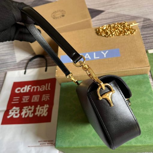 Gucci Horsebit 1955 Small Shoulder Bag Black - Image 3