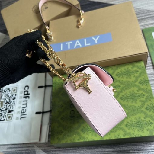 Gucci Horsebit 1955 Small Shoulder Bag Pink - Image 3