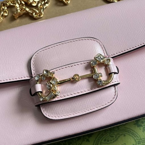 Gucci Horsebit 1955 Small Shoulder Bag Pink - Image 5