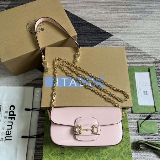 Gucci Horsebit 1955 Small Shoulder Bag Pink