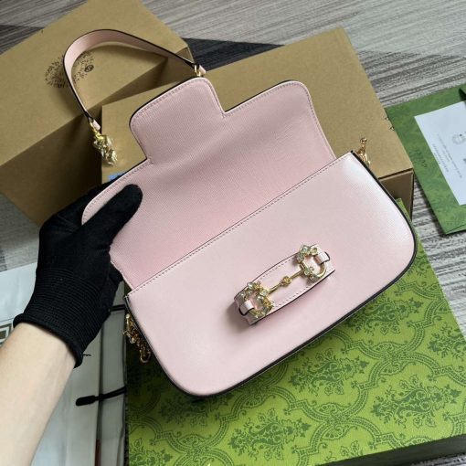 Gucci Horsebit 1955 Small Shoulder Bag Pink - Image 7