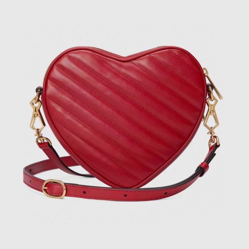 Gucci Interlocking G Mini Heart Shoulder Bag Red - Image 2