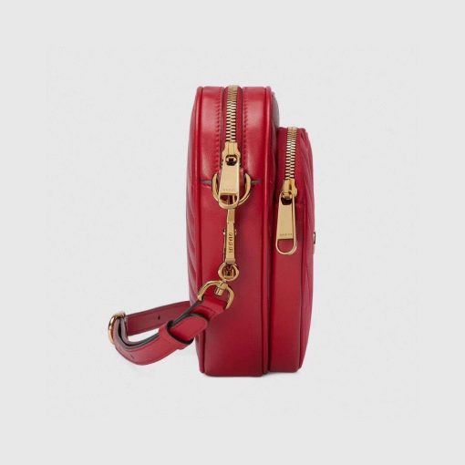 Gucci Interlocking G Mini Heart Shoulder Bag Red - Image 3