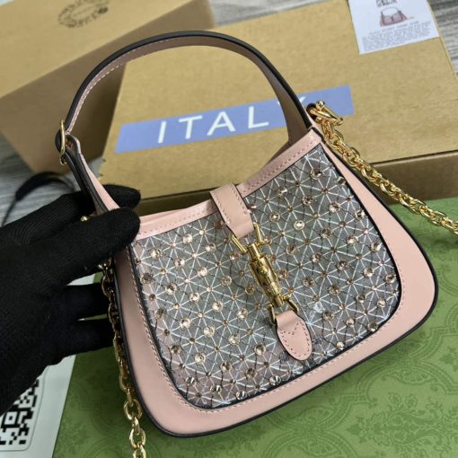 Gucci Jackie 1961 Mini Crystal Bag Pink