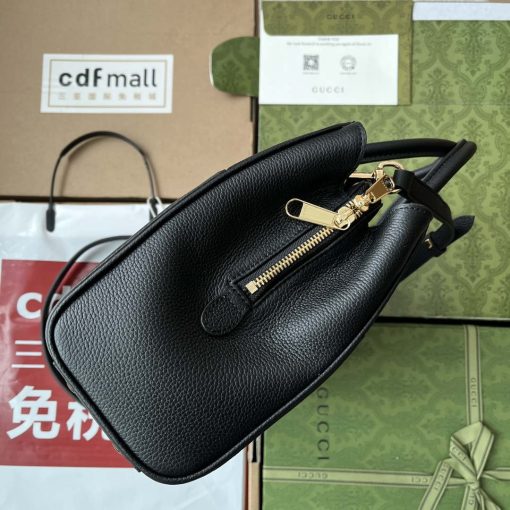 Gucci Jackie 1961 Small Natural Grain Tote In Black Leather - Image 4