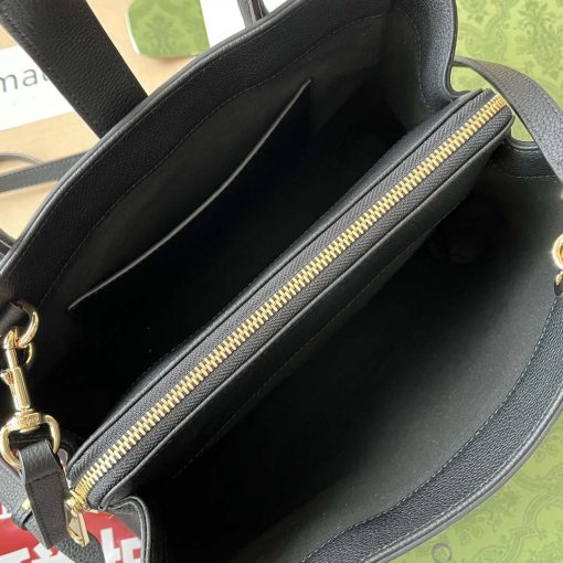 Gucci Jackie 1961 Small Natural Grain Tote In Black Leather - Image 9