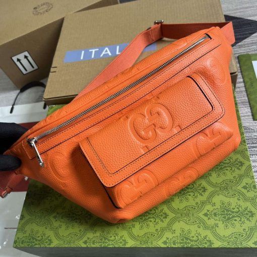 Gucci Jumbo GG Belt Bag Orange - Image 4