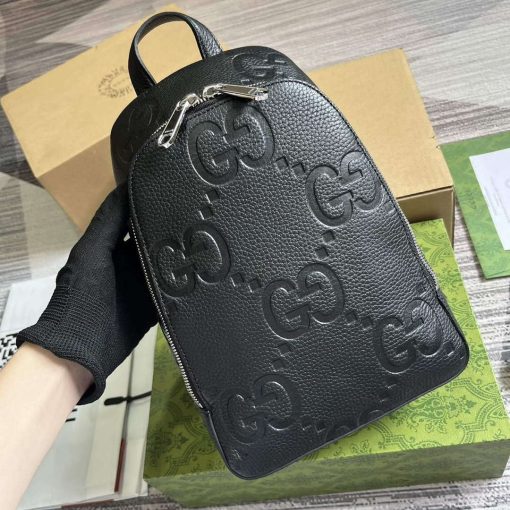 Gucci Jumbo GG Crossbody Bag Black - Image 4