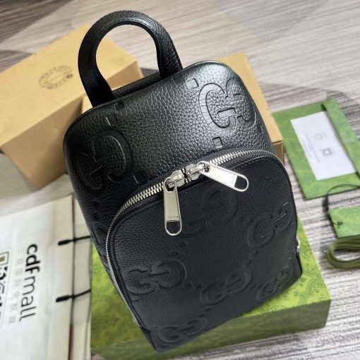 Gucci Jumbo GG Crossbody Bag Black - Image 5