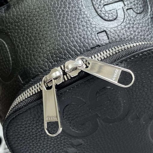 Gucci Jumbo GG Crossbody Bag Black - Image 6