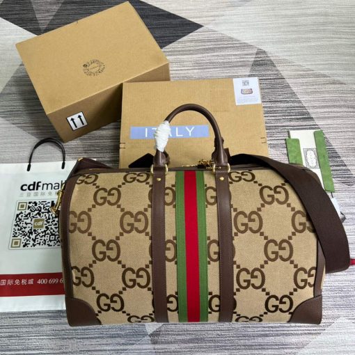 Gucci Jumbo GG Large Duffle Bag Brown - Image 2