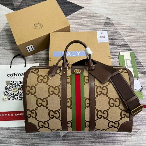 Gucci Jumbo GG Large Duffle Bag Brown