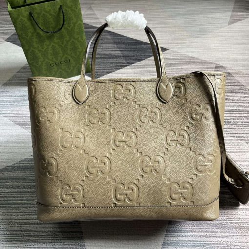 Gucci Jumbo GG Large Tote Bag Taupe - Image 2