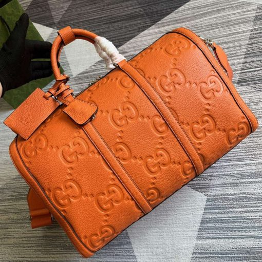 Gucci Jumbo GG Small Duffle Bag Orange - Image 4