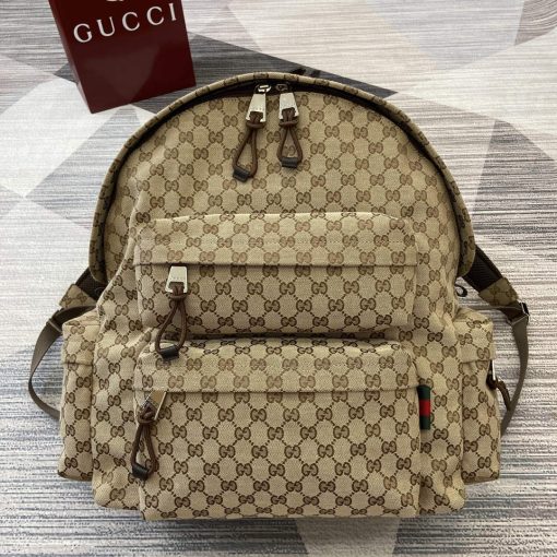 Gucci Large Backpack With Gucci Bag Brown