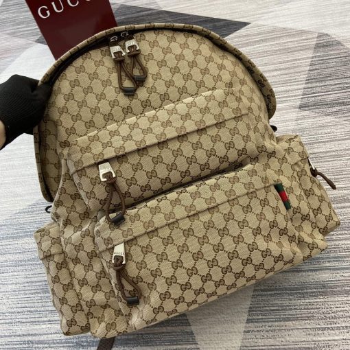 Gucci Large Backpack With Gucci Bag Brown - Image 10