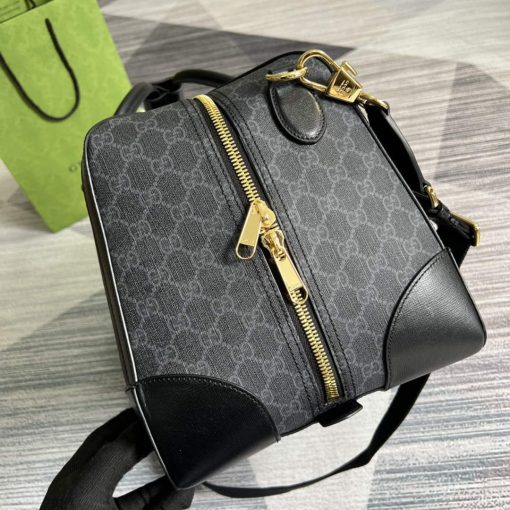 Gucci Large Duffle Bag With Interlocking G Black - Image 3