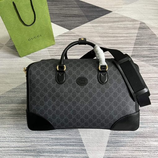 Gucci Large Duffle Bag With Interlocking G Black