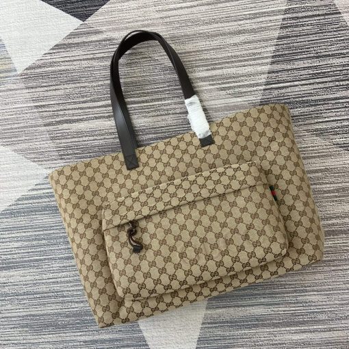 Gucci Large GG Tote Bag Brown - Image 6