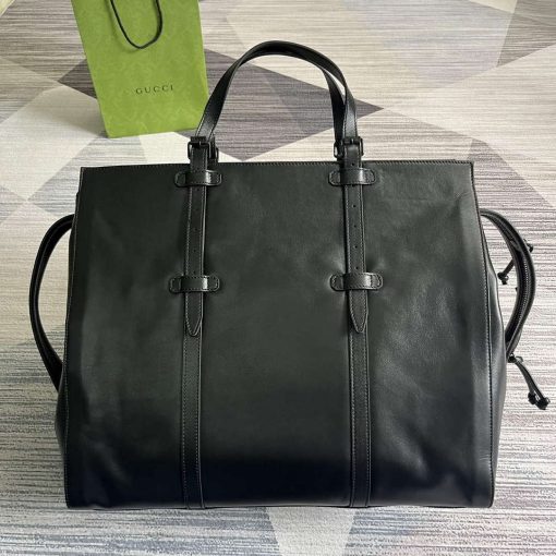 Gucci Large Tote Bag With Tonal Double G Black - Image 2