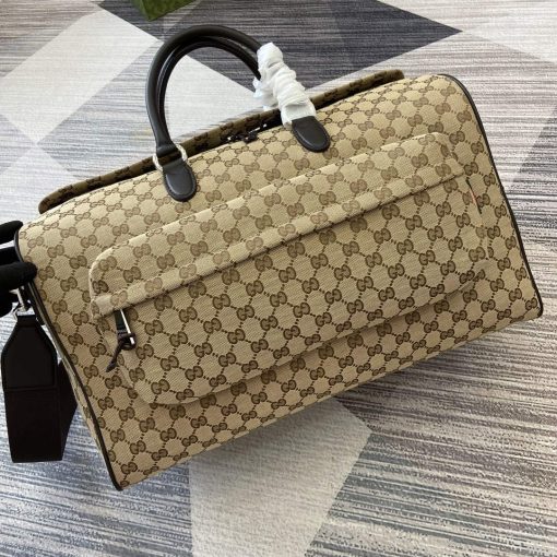 Gucci Medium GG Duffle Bag Brown - Image 4