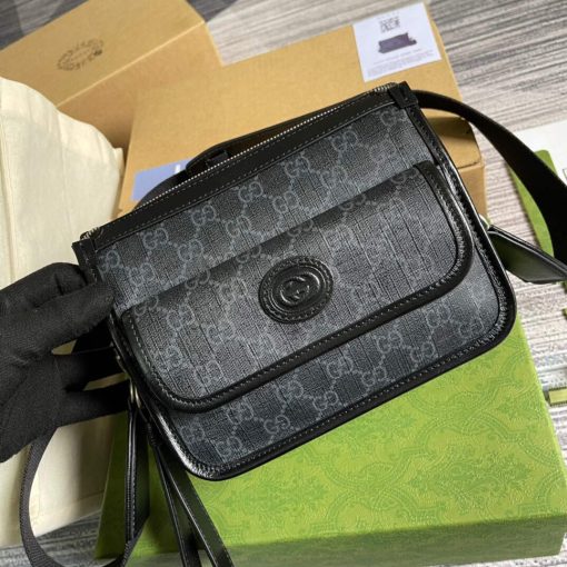 Gucci Messenger Bag With Interlocking G Black - Image 4