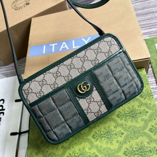 Gucci Mini GG Canvas Mini Shoulder Bag Green - Image 4