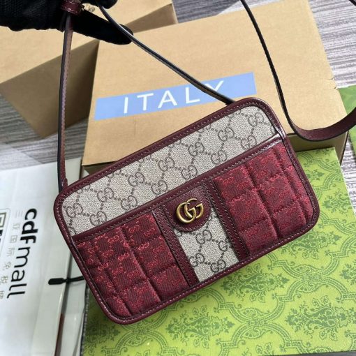 Gucci Mini GG Canvas Mini Shoulder Bag Red - Image 4