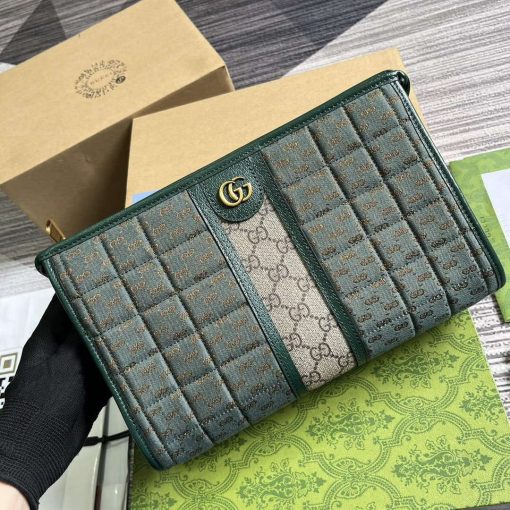 Gucci Mini GG Canvas Pouch Green - Image 4