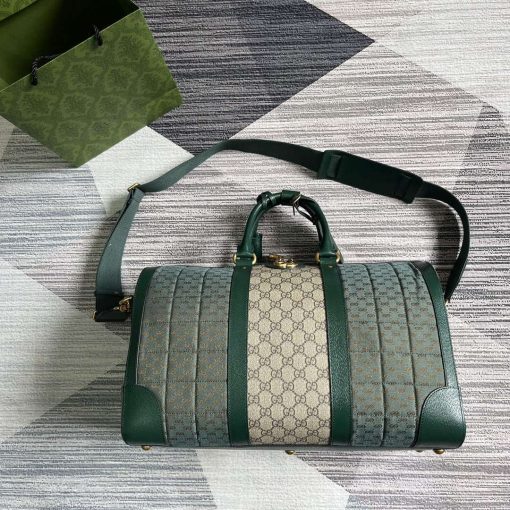 Gucci Mini GG Canvas Small Duffle Bag Green - Image 8