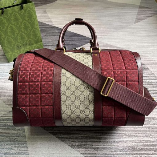 Gucci Mini GG Canvas Small Duffle Bag Red - Image 2