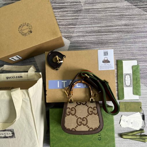 Gucci Mini Jumbo GG Bag With Bamboo - Image 2
