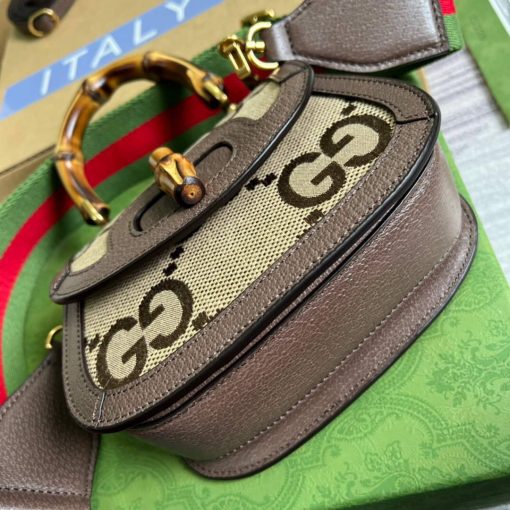 Gucci Mini Jumbo GG Bag With Bamboo - Image 6