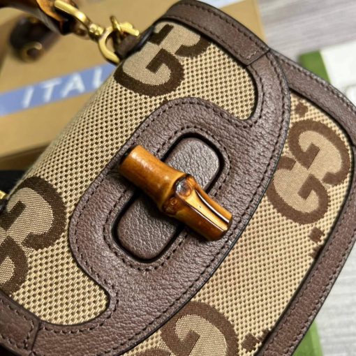 Gucci Mini Jumbo GG Bag With Bamboo - Image 7