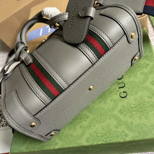 Gucci Mini Top Handle Bag With Double G Grey - Image 8